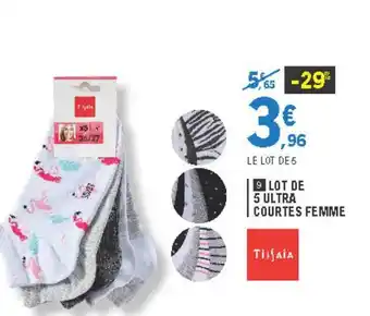 E.Leclerc Lot De 5 Ultra Courtes Femme Tissaia offre