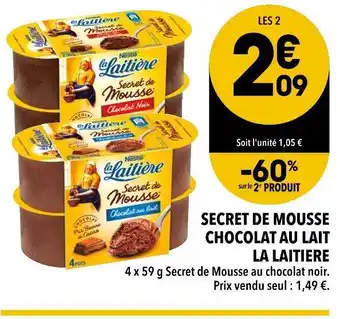 Supeco La laitiere secret de mousse chocolat au lait offre