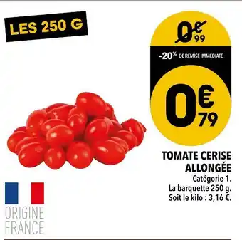 Supeco Tomate cerise allongée offre