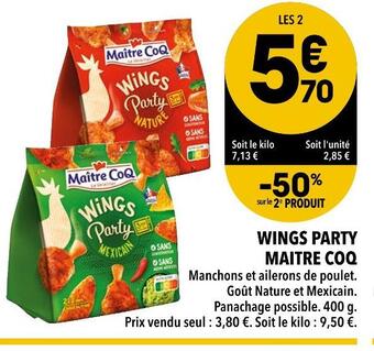 Supeco Maitre coq wings party offre