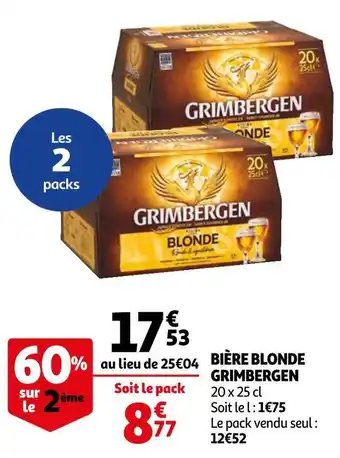 Auchan Grimbergen bière blonde offre