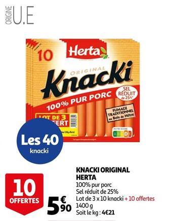 Auchan Herta knacki original offre