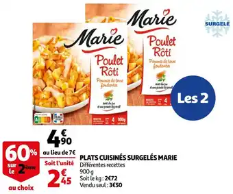 Auchan Marie plats cuisinés surgelés offre