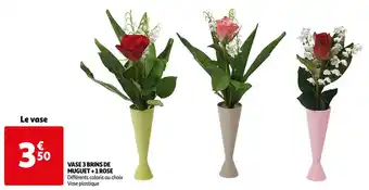 Auchan Vase 3 brins de muguet + 1 rose offre