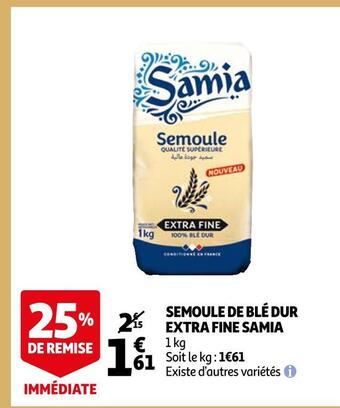 Auchan Samia semoule de blé dur extra fine offre