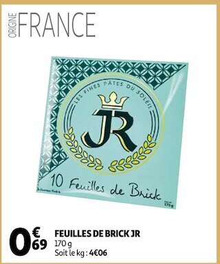 Auchan Jr feuilles de brick offre