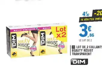 E.Leclerc Lot De 2 Collants Beauty Résist Transparent Dim offre