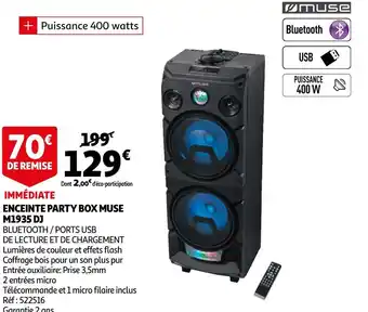 Auchan Muse enceinte party box muse m1935 dj offre