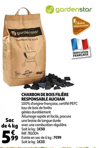 Auchan Auchan charbon de bois filière responsable offre