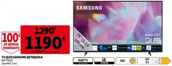 Auchan Samsung tv qled samsung qe75q60aa offre