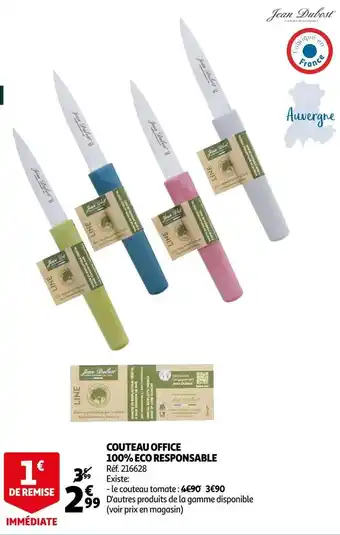 Auchan Couteau office 100% eco responsable offre