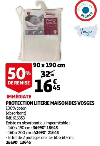 Maison des vosges protection literie 90 x 190 cm