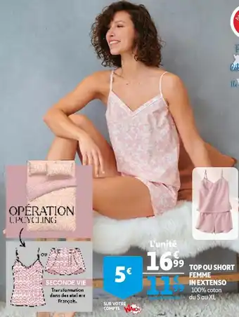 Auchan In extenso top ou short femme offre