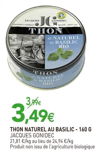 naturéO Jacques gonidec thon naturel au basilic offre