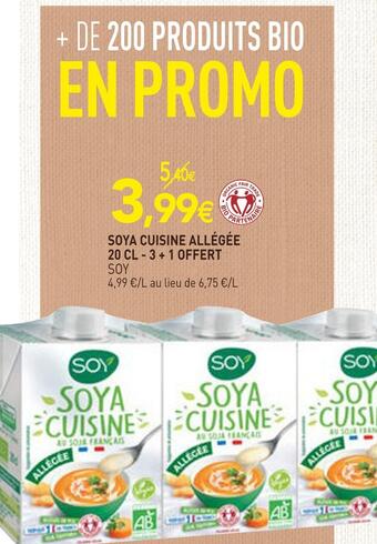 naturéO Soy soya cuisine allégée offre