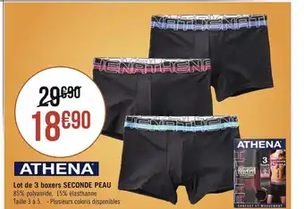 Athena lot de 3 boxers seconde peau
