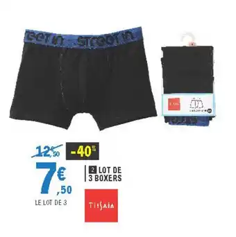 E.Leclerc Lot De 3 Boxers Tissaia offre