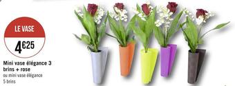 Géant Casino Mini vase élégance 3 brins + rose offre