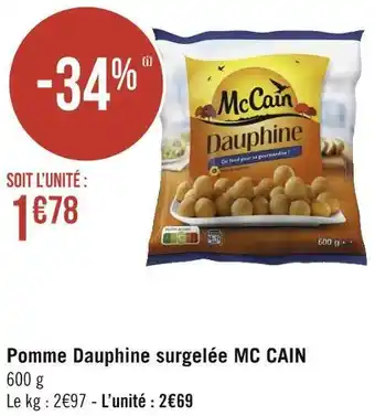 Géant Casino Mc cain pomme dauphine surgelée offre