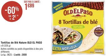 Géant Casino Old el paso tortillas de blé nature offre