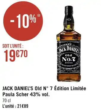 Géant Casino Jack daniel’s old n° 7 édition limitée paula scher 43% vol. offre