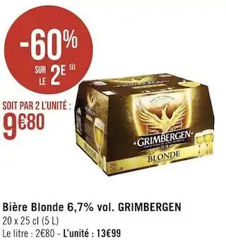 Géant Casino Grimbergen bière blonde 6,7% vol. offre