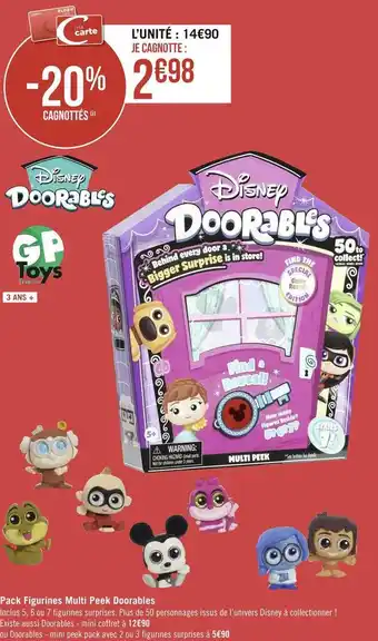 Géant Casino Gptoys pack figurines multi peek doorables offre