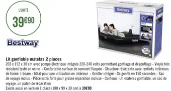 Géant Casino Bestway lit gonflable matelas 2 places offre