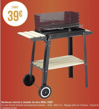 Géant Casino Barbecue chariot à charbon de bois offre