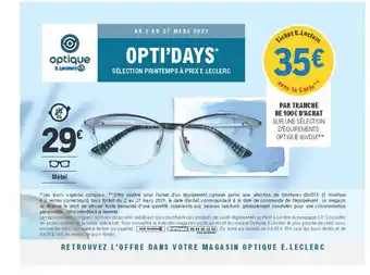 équipements Optique Opti'days