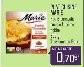 Match Plat Cuisiné Marie offre