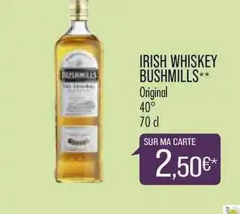 Match Irish Whiskey Bushmills offre