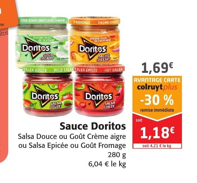 Promo Sauce Doritos chez Colruyt