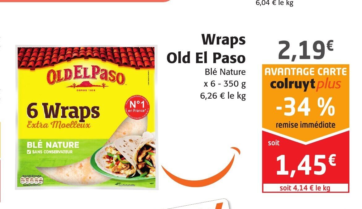Promo Wraps Old El Paso chez Colruyt