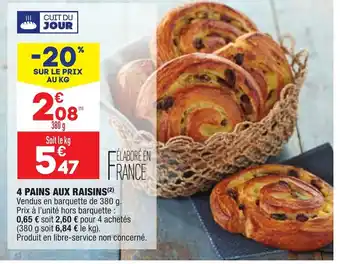 ALDI 4 Pains Aux Raisins offre