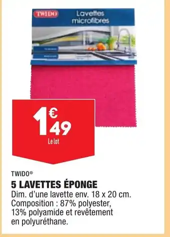ALDI 5 Lavettes éponge offre
