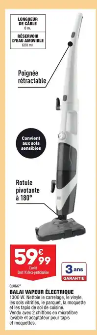 ALDI Balai Vapeur électrique offre
