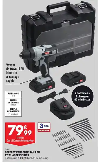 ALDI Coffret Perceuse Sans Fil offre