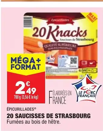 ALDI 20 Saucisses de Strasbourg offre