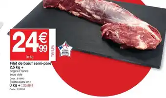 Promocash Filet de Bœuf Semi-Paré offre