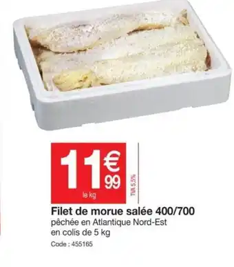 Promocash Filet de Morue Salée 400/700 offre