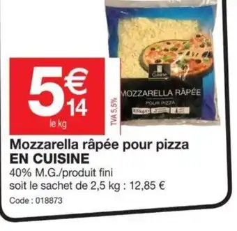 Promocash Mozzarella Râpée Pour Pizza offre