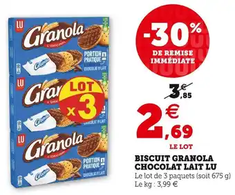 U Express Lu biscuit granola chocolat lait offre