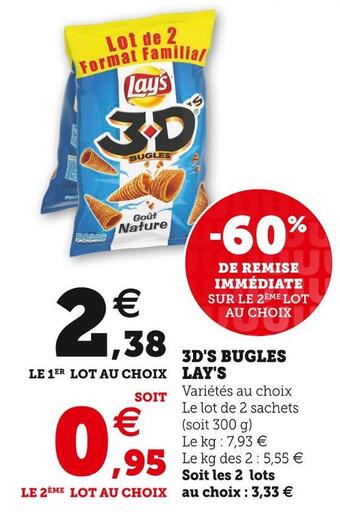 U Express Lay's 3d's bugles offre