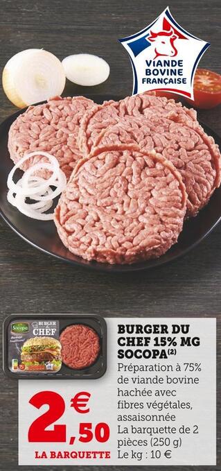 U Express Socopa burger du chef 15% mg offre