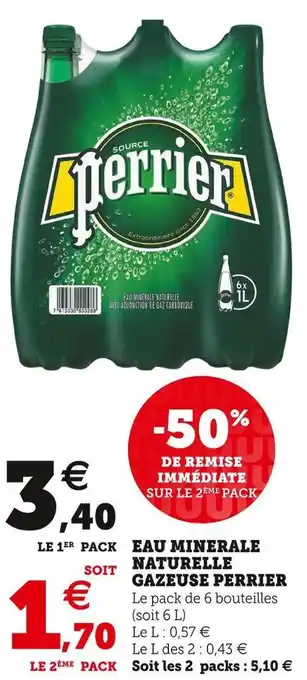 U Express Perrier eau minerale naturelle gazeuse offre