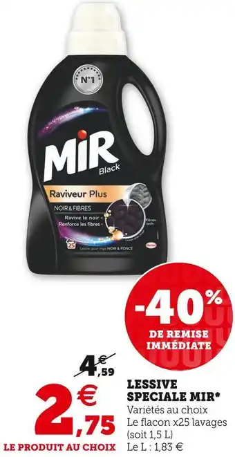 Super U Mir lessive speciale* offre