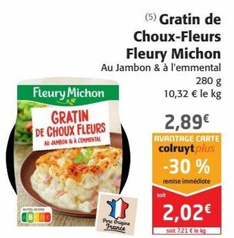 Colruyt Gratin de choux-fleurs fleury michon offre