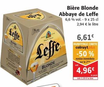Colruyt Bière blonde abbaye de leffe offre