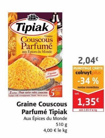 Colruyt Graine couscous parfumé tipiak offre